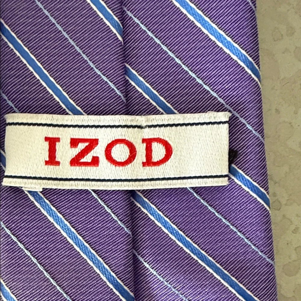Izod Purple and Blue Striped Kids Tie